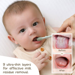 One-piece shutter-top tongue cleaner for easy cleaning and milk residue removal