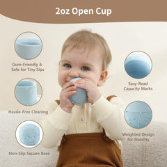 Moonkie Training & Sippy Cup Set in mint for babies 4+ months