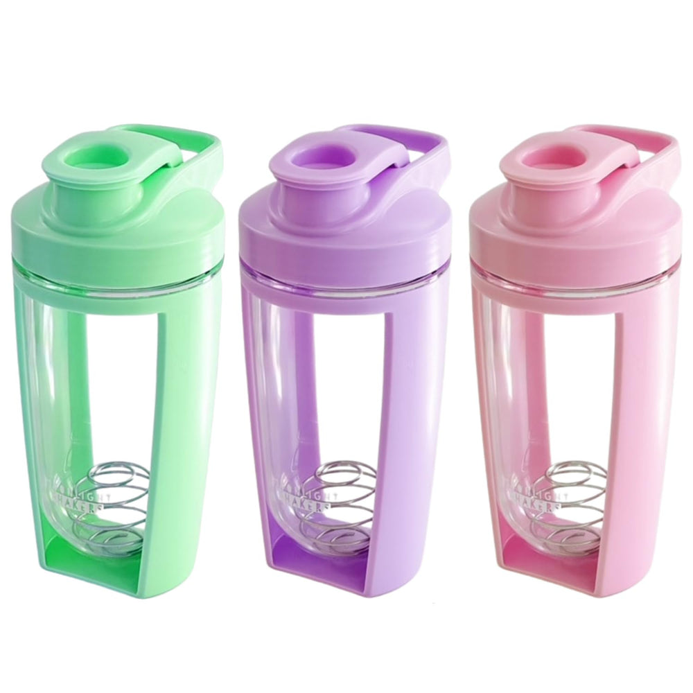 Moonlight Makers pink 16oz shaker bottle with vibrant color for on-the-go protein shakes