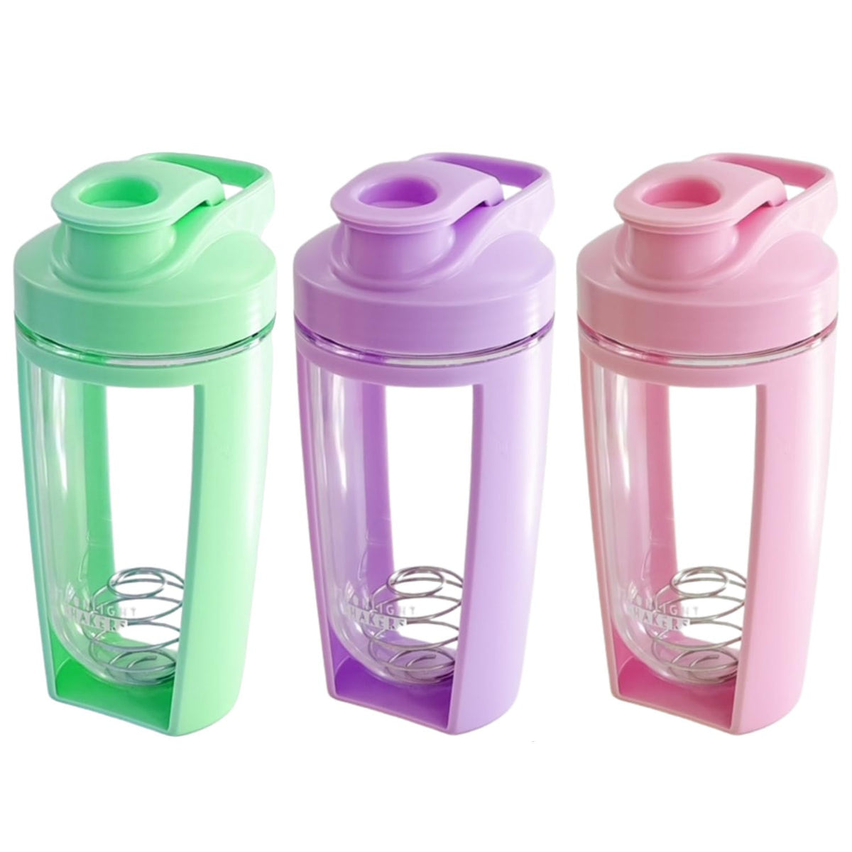 Moonlight Makers pink 16oz shaker bottle with vibrant color for on-the-go protein shakes