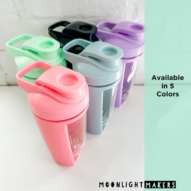Moonlight Makers purple 16oz shaker bottle with steel whisk ball for lump-free shakes