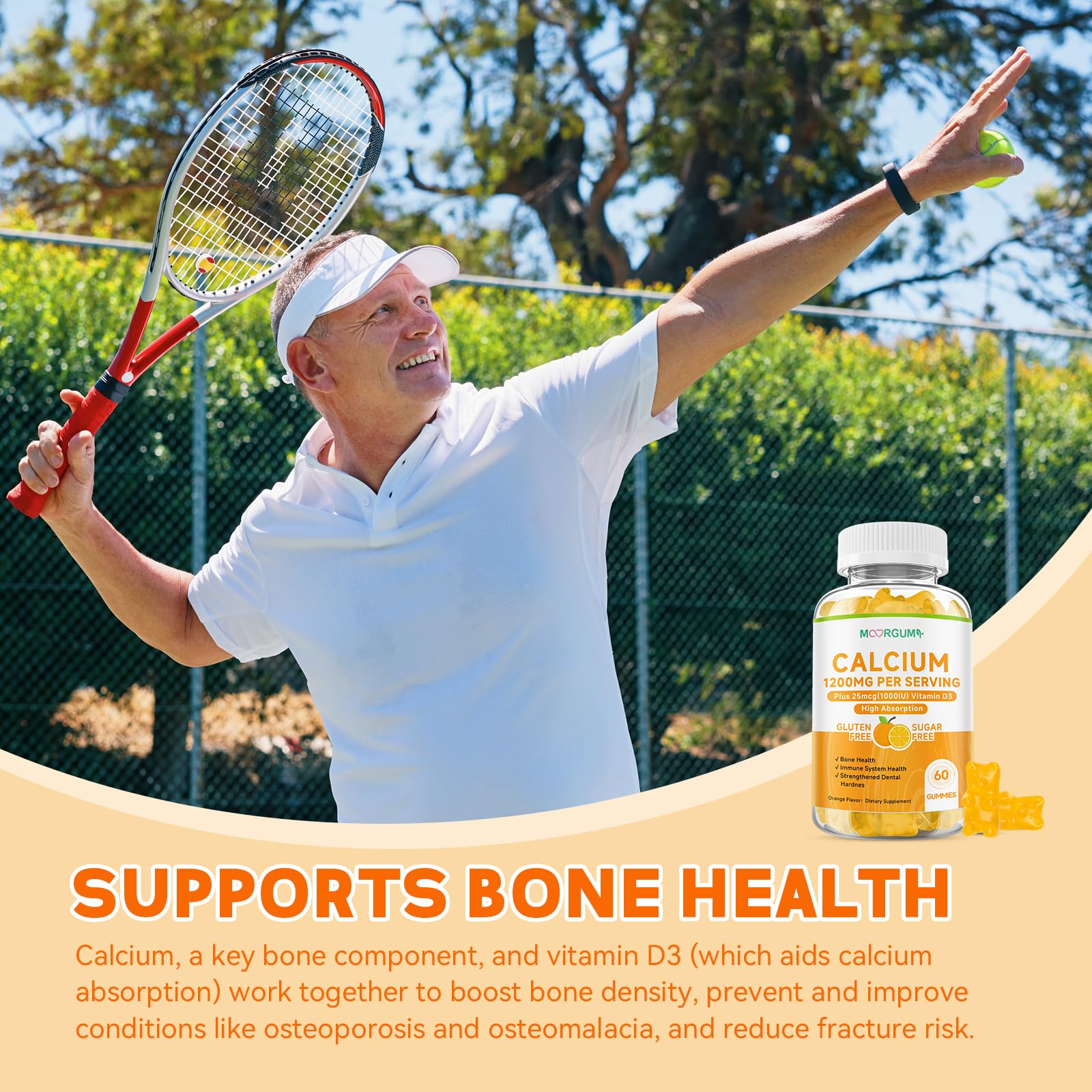 Label highlight: 1200 mg calcium citrate and 1000 IU vitamin D3 per serving