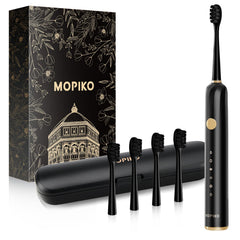 Front view of MOPIKO Sonic Electric Toothbrush in black