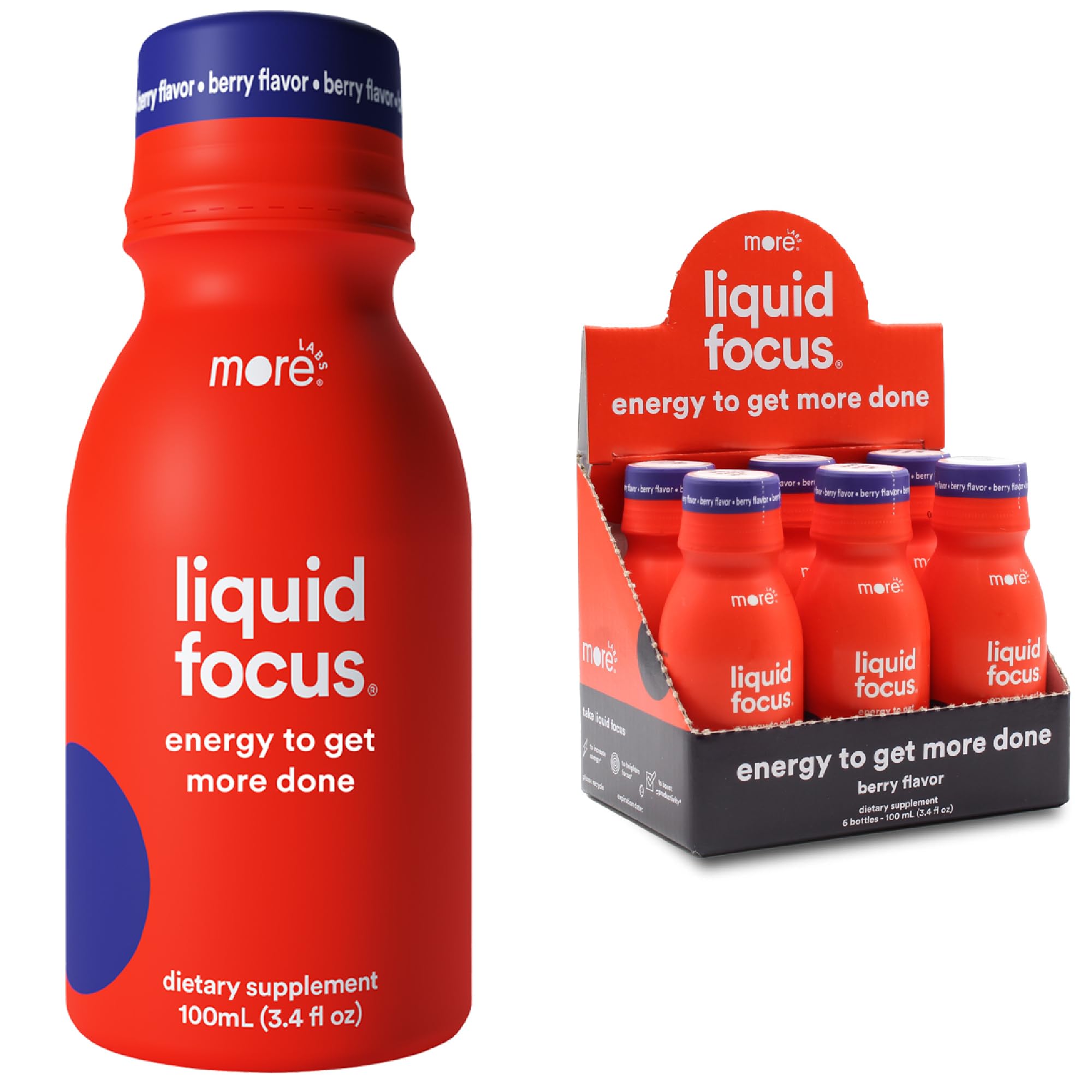 More Labs Liquid Focus bottle on a desk for sharper study focus.