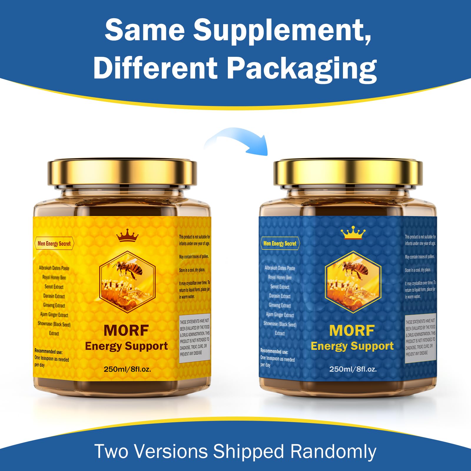 MORF Energy Support Honey pour stream ready for drizzle