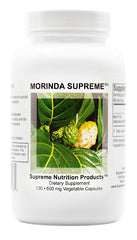Bottle label for Supreme Nutrition Morinda Supreme 130 Noni Capsules