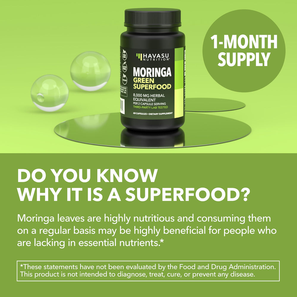 Antioxidant-rich moringa capsules