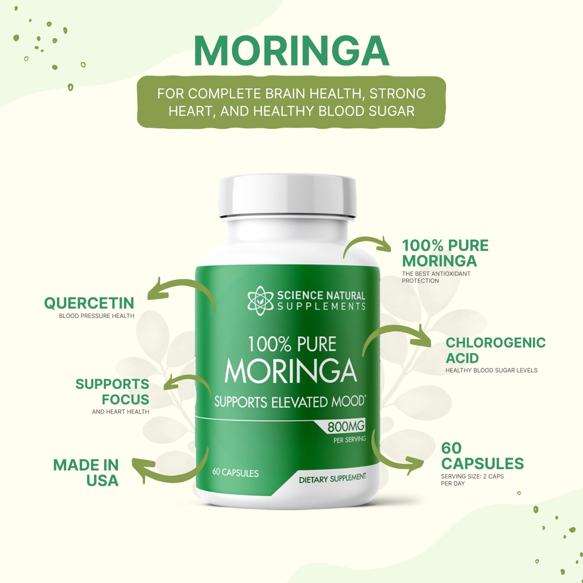 Moringa capsules with powder
