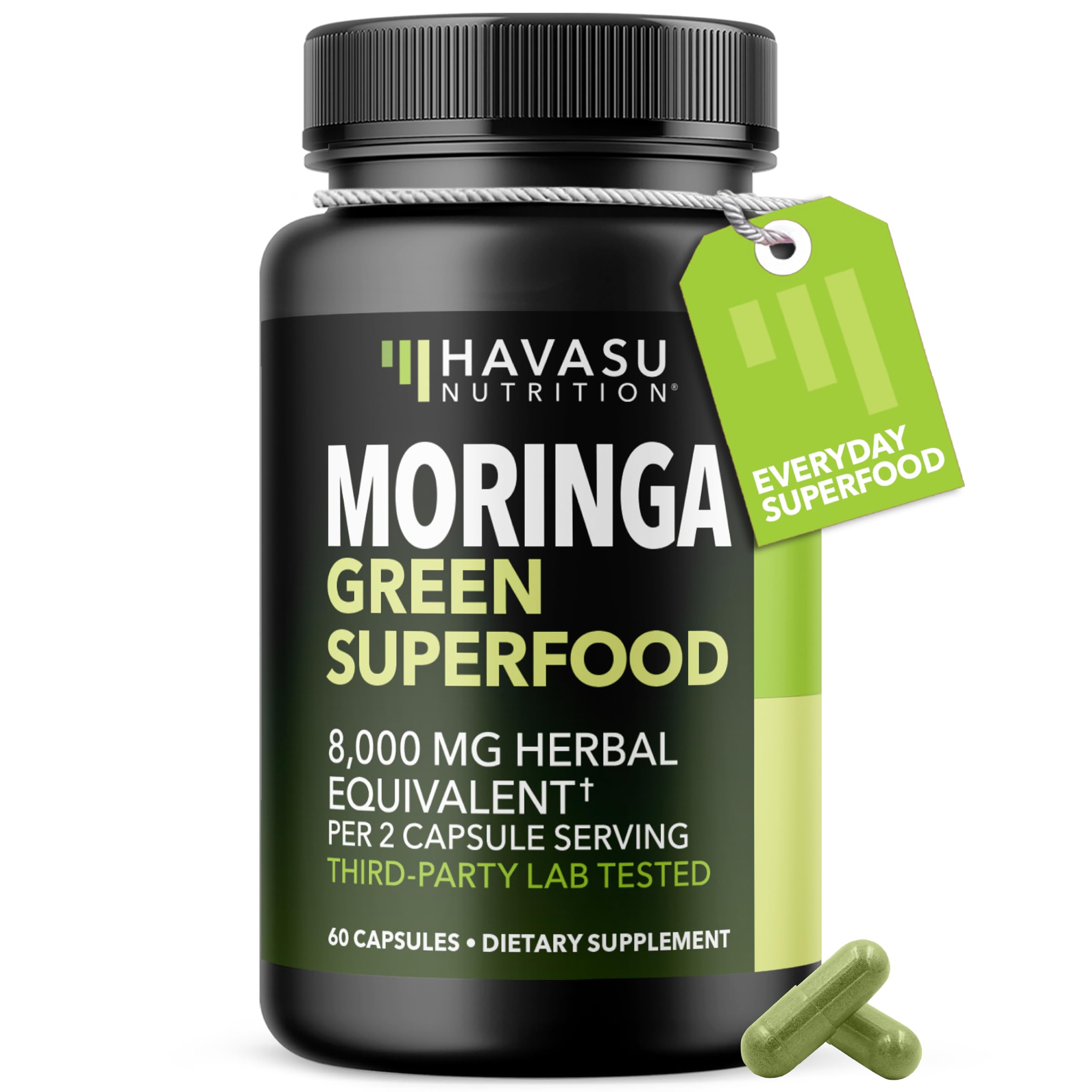 Moringa capsules 800mg with 10:1 extract label