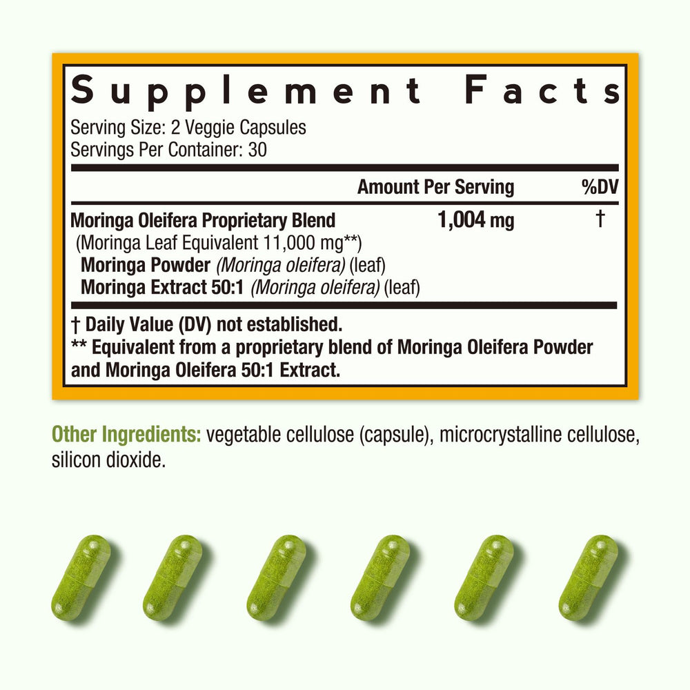 Moringa green superfood nutrients and antioxidants