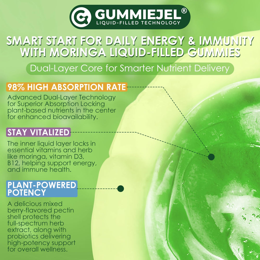 Badges indicating non-GMO, vegan and gluten-free