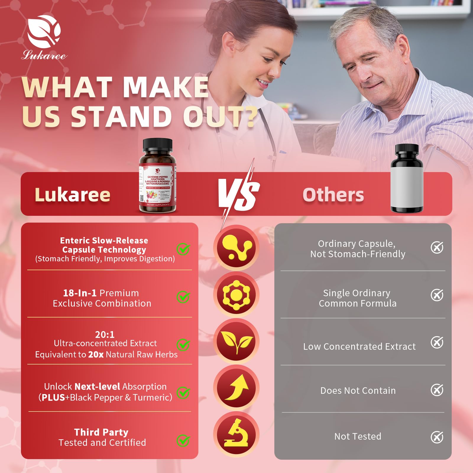 Moringa, L-Arginine and D3K2 ingredients visualization