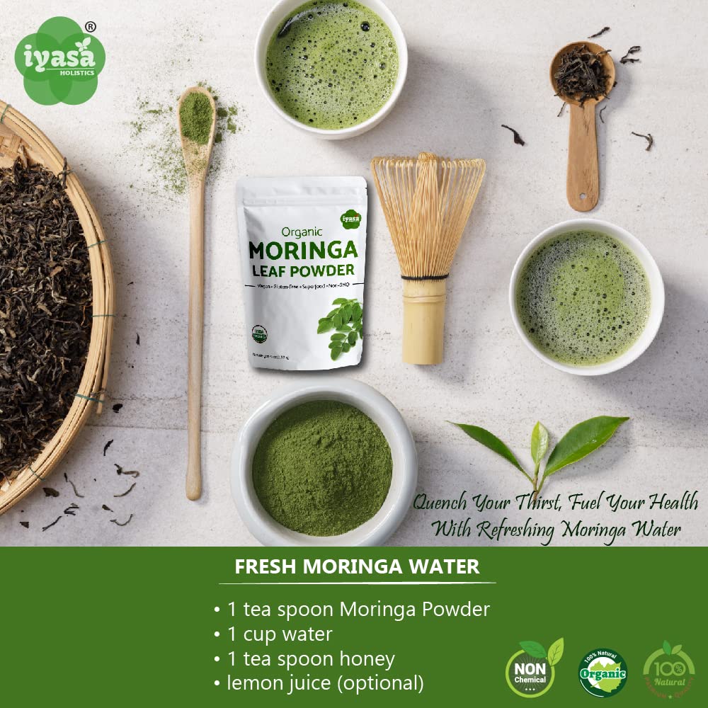 Moringa leaf powder added to smoothie