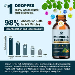 Moringa liquid drops being dispensed from a dropper
