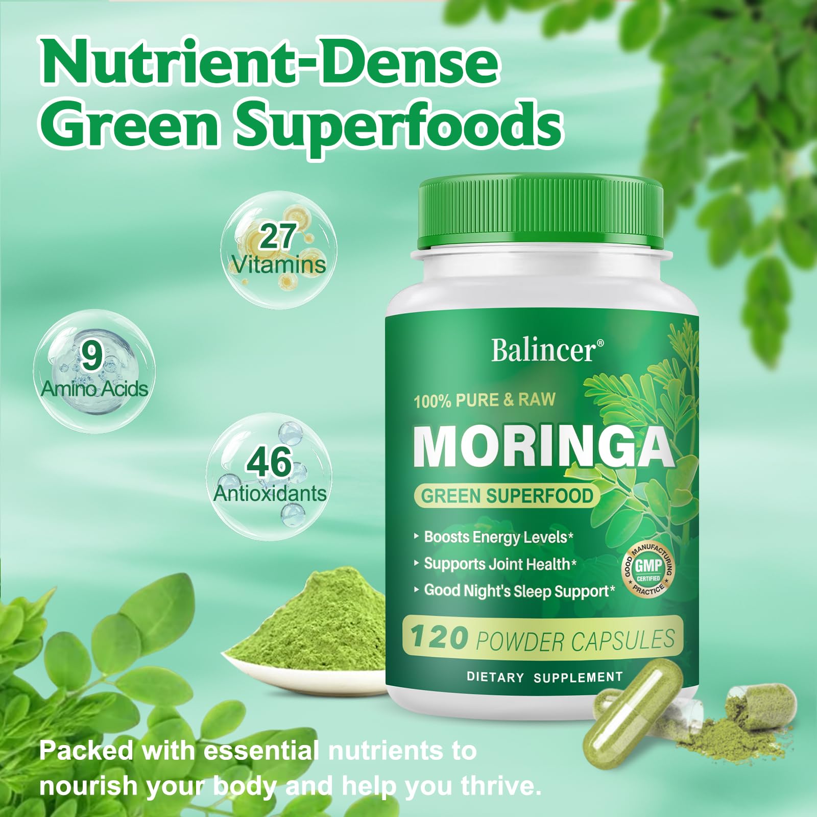 Moringa Oleifera capsules ingredients label