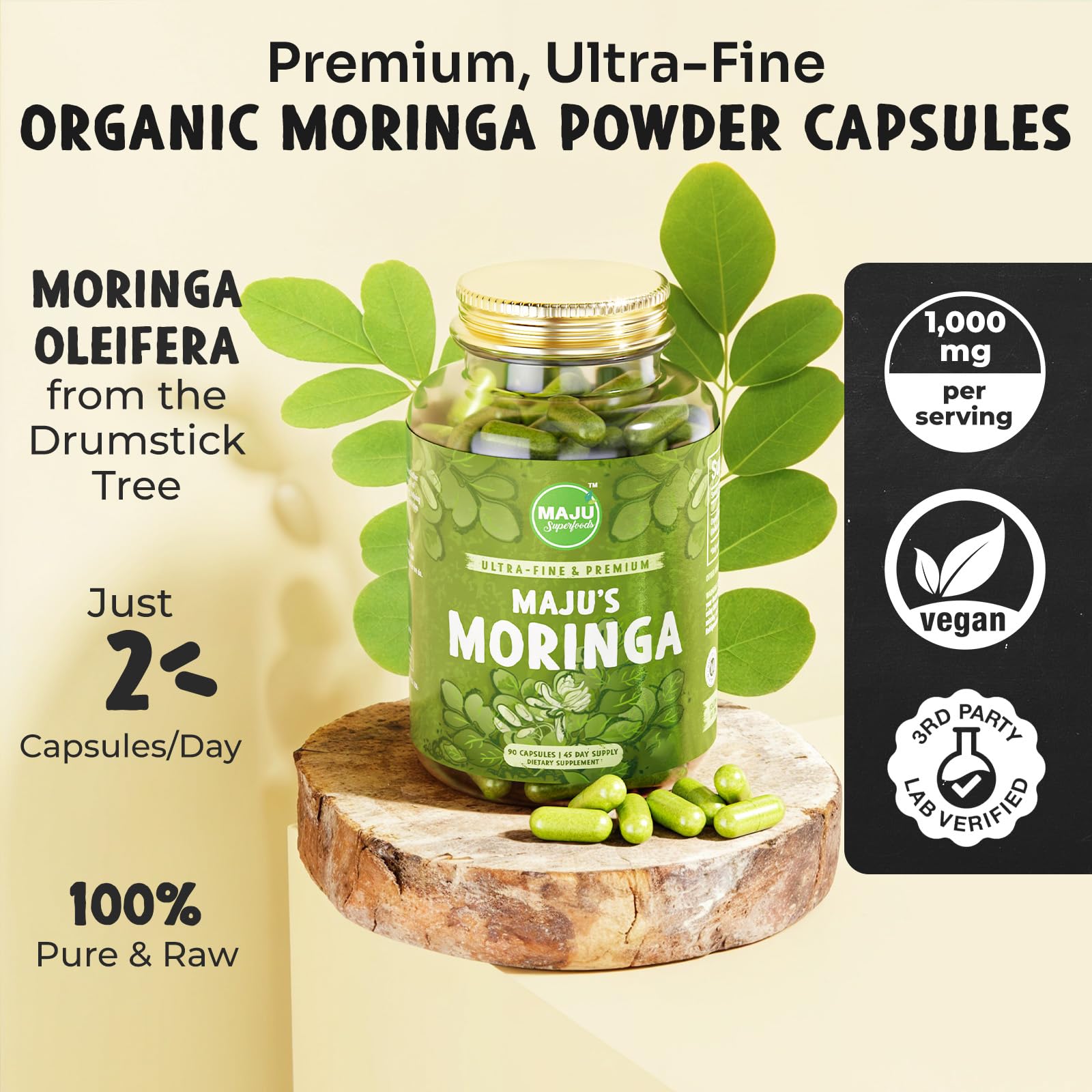 Organic Moringa oleifera leaf powder