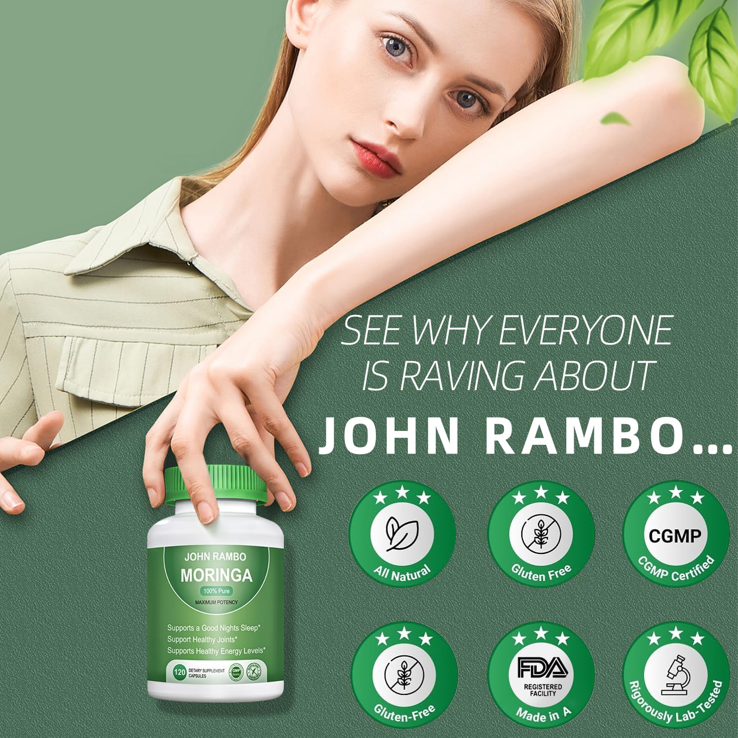 Nutritional facts for Moringa Powder Capsules 1200mg