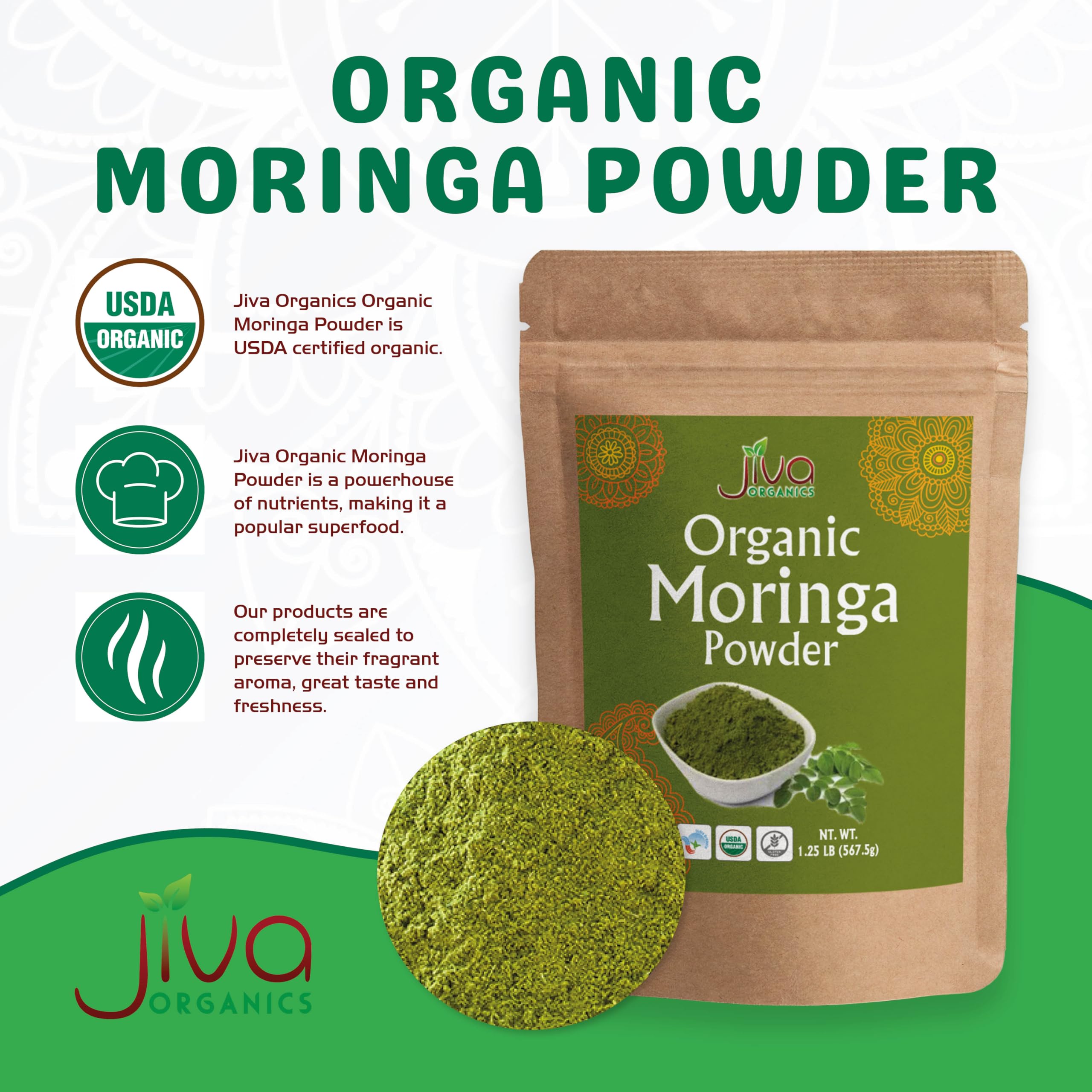 Moringa powder added to a smoothie