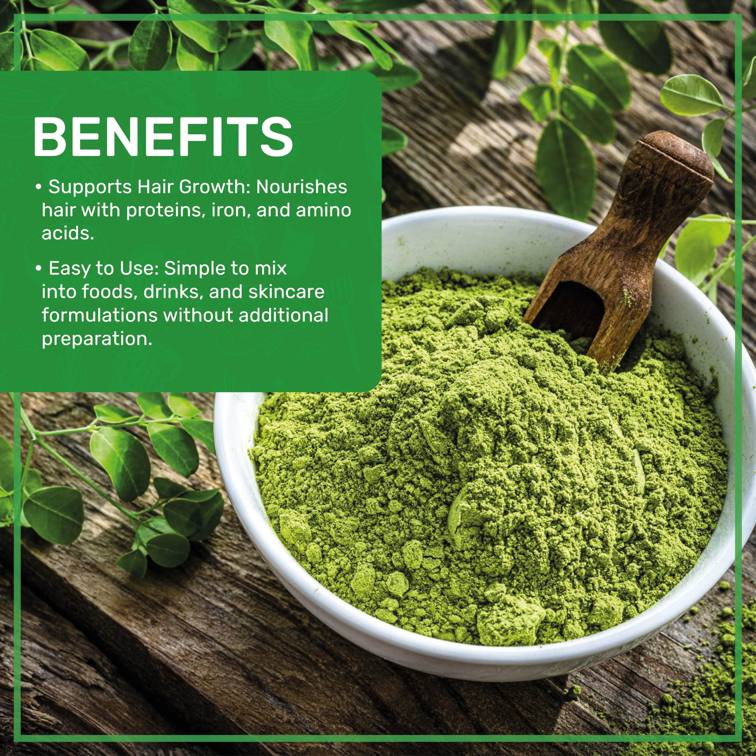 Moringa powder being dissolved in water