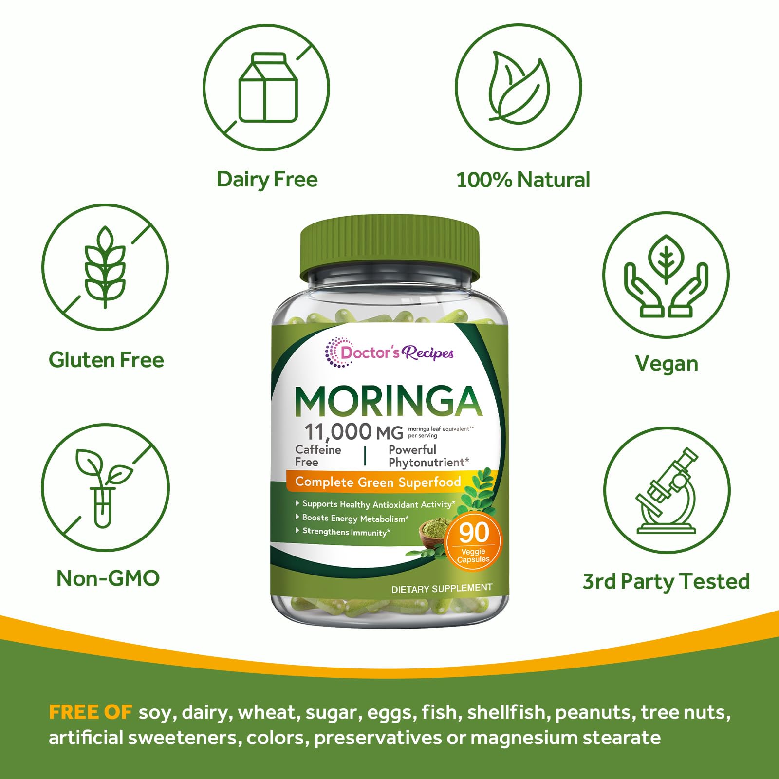 Moringa powder and 50:1 extract serving comparison