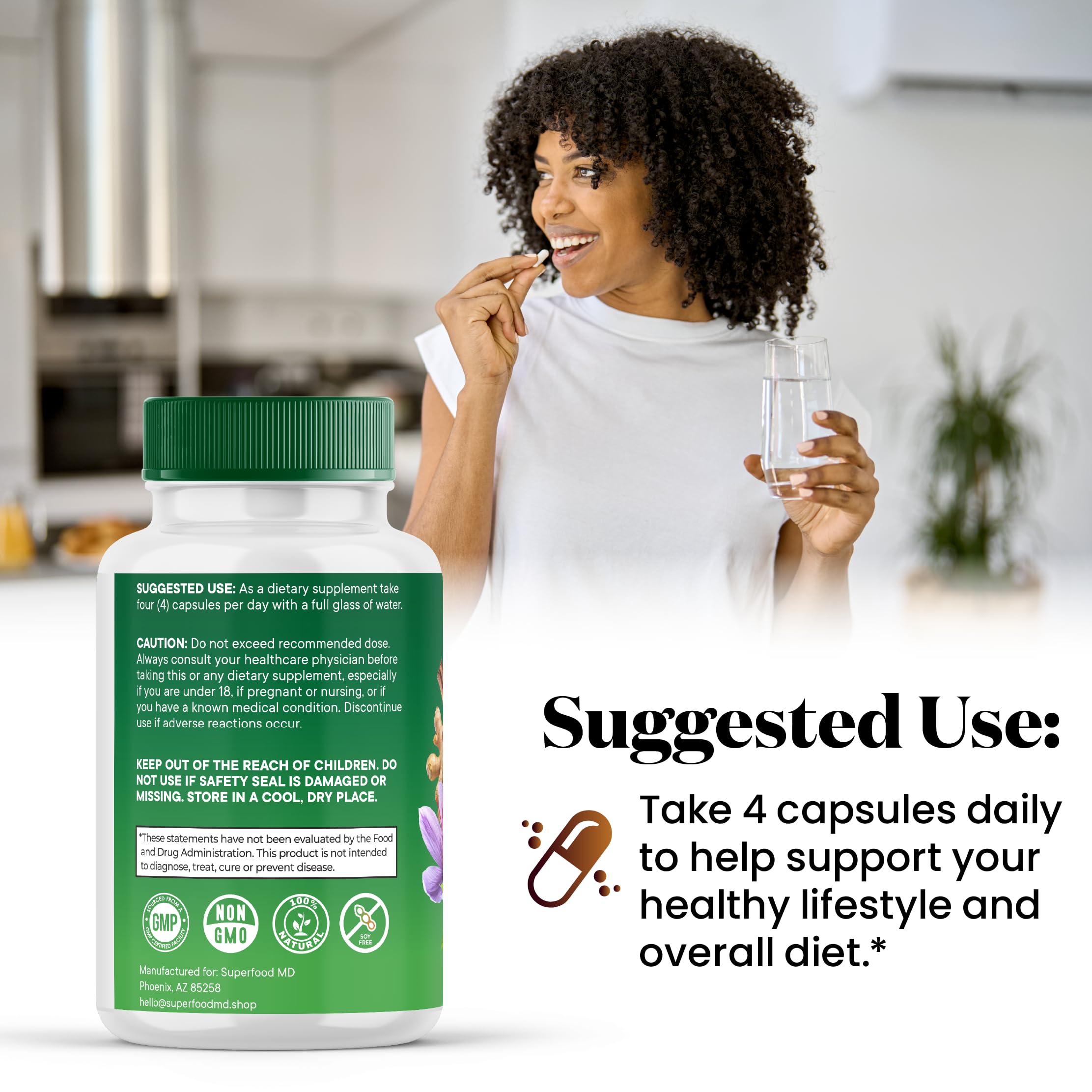 Bottle of Moringa supplement containing 240 capsules
