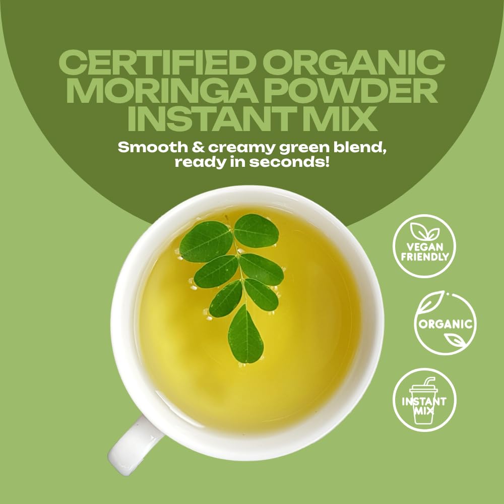 Close-up of Moringa Oleifera powder texture