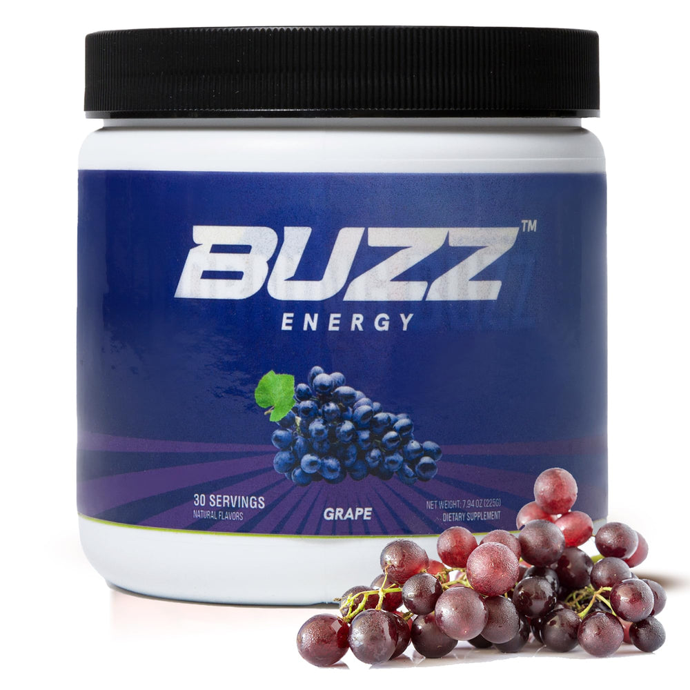 Morning Buzz Energy Powder cgmp facility label indicates quality and safety standards