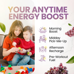 Morning Buzz Energy Powder passion-fruit tub closeup signals vibrant flavor option