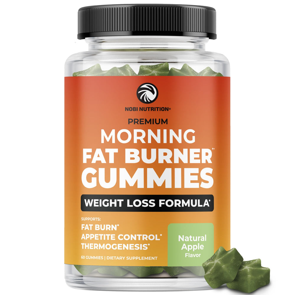 Bottle of Morning Fat Burner Gummies on a white background