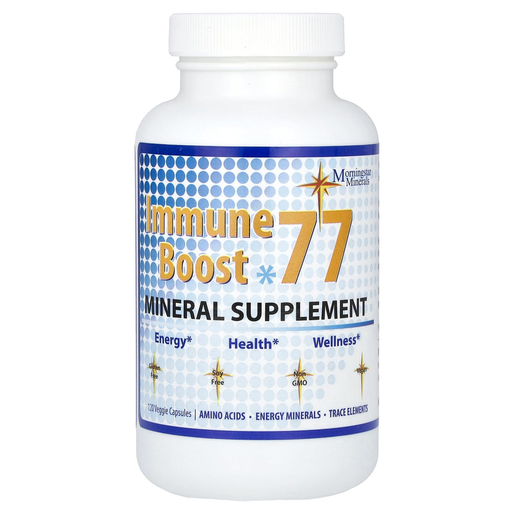 Morningstar Minerals Immune Boost 77 bottle and capsules packaging