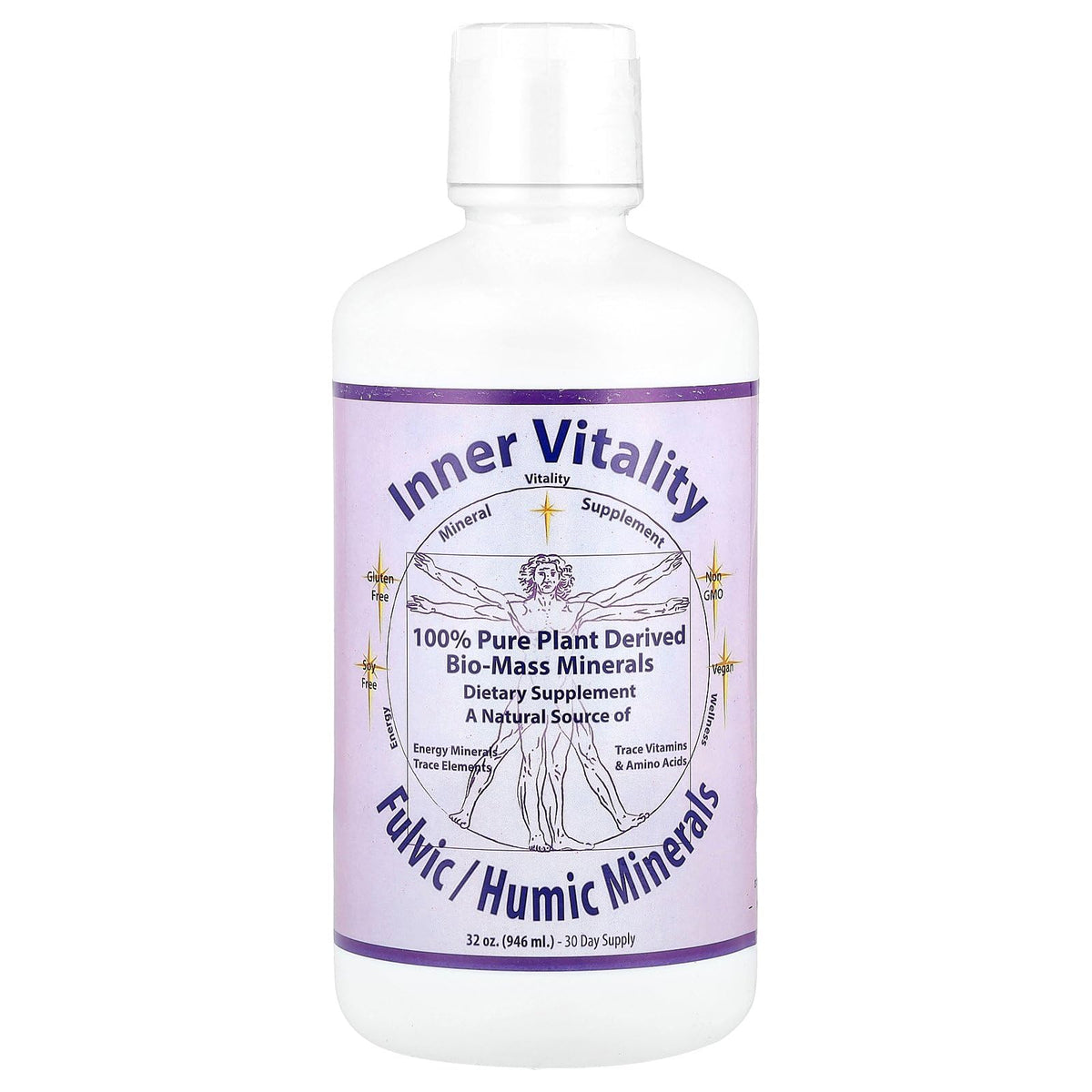 Bottle of Morningstar Minerals Inner Vitality Fulvic/Humic Minerals 32 oz (946 ml)