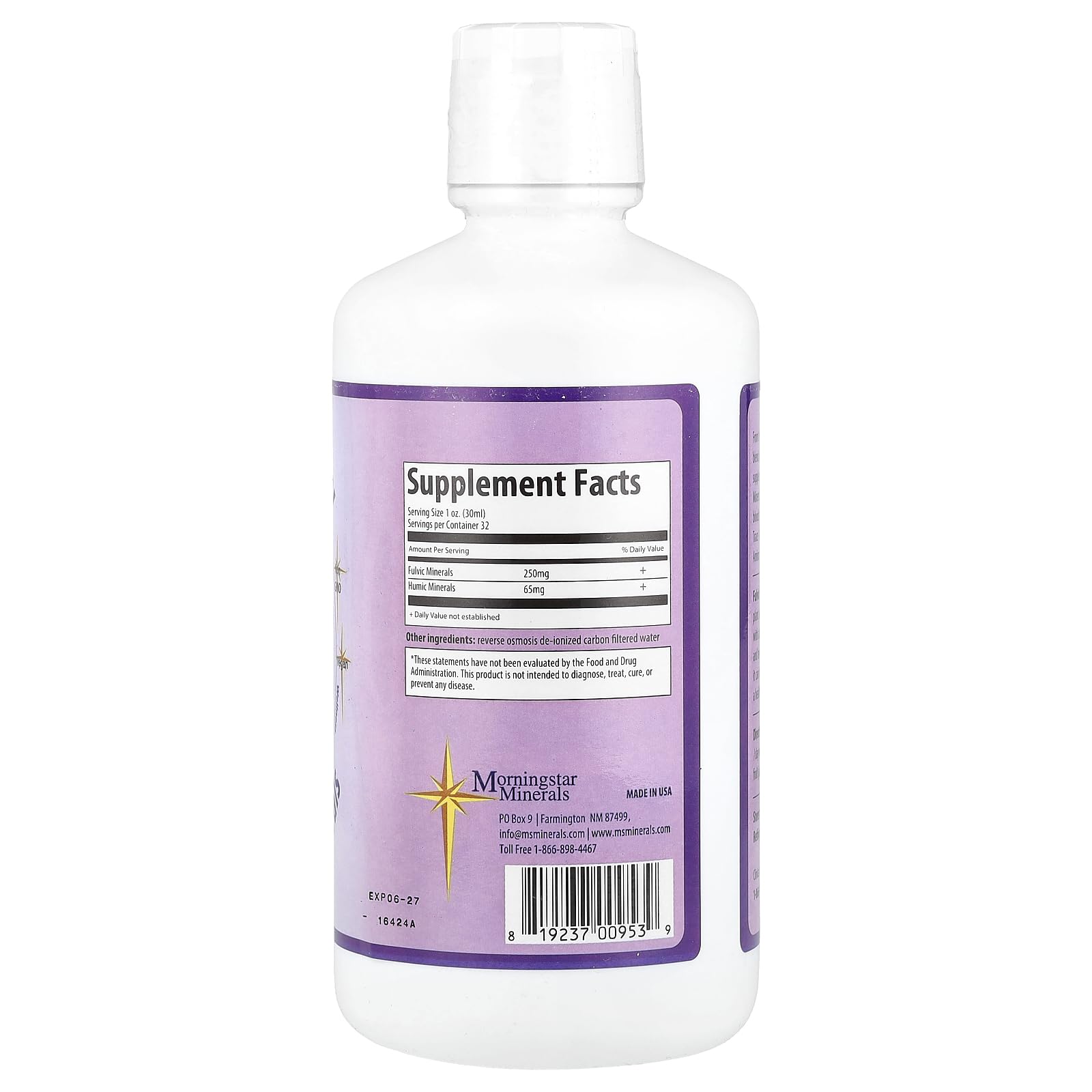 Close-up of liquid Fulvic and Humic minerals