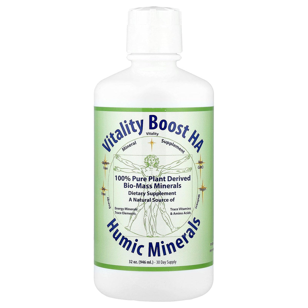 Bottle of Morningstar Minerals Vitality Boost HA – front view
