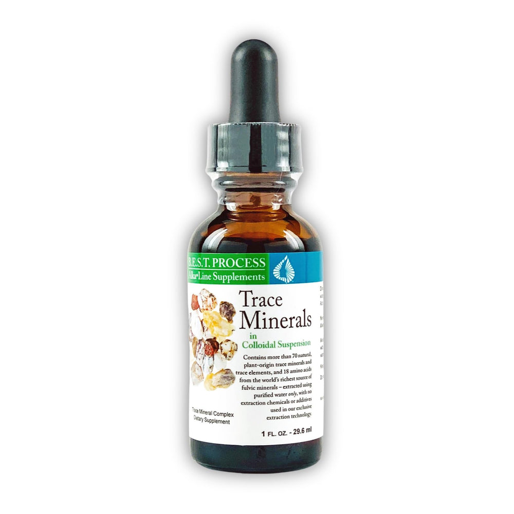 Bottle of Morter Trace Minerals in colloidal suspension with dropper