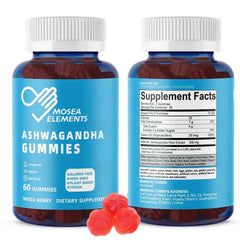 Supplement facts label highlighting Ashwagandha, Vitamin D, Zinc