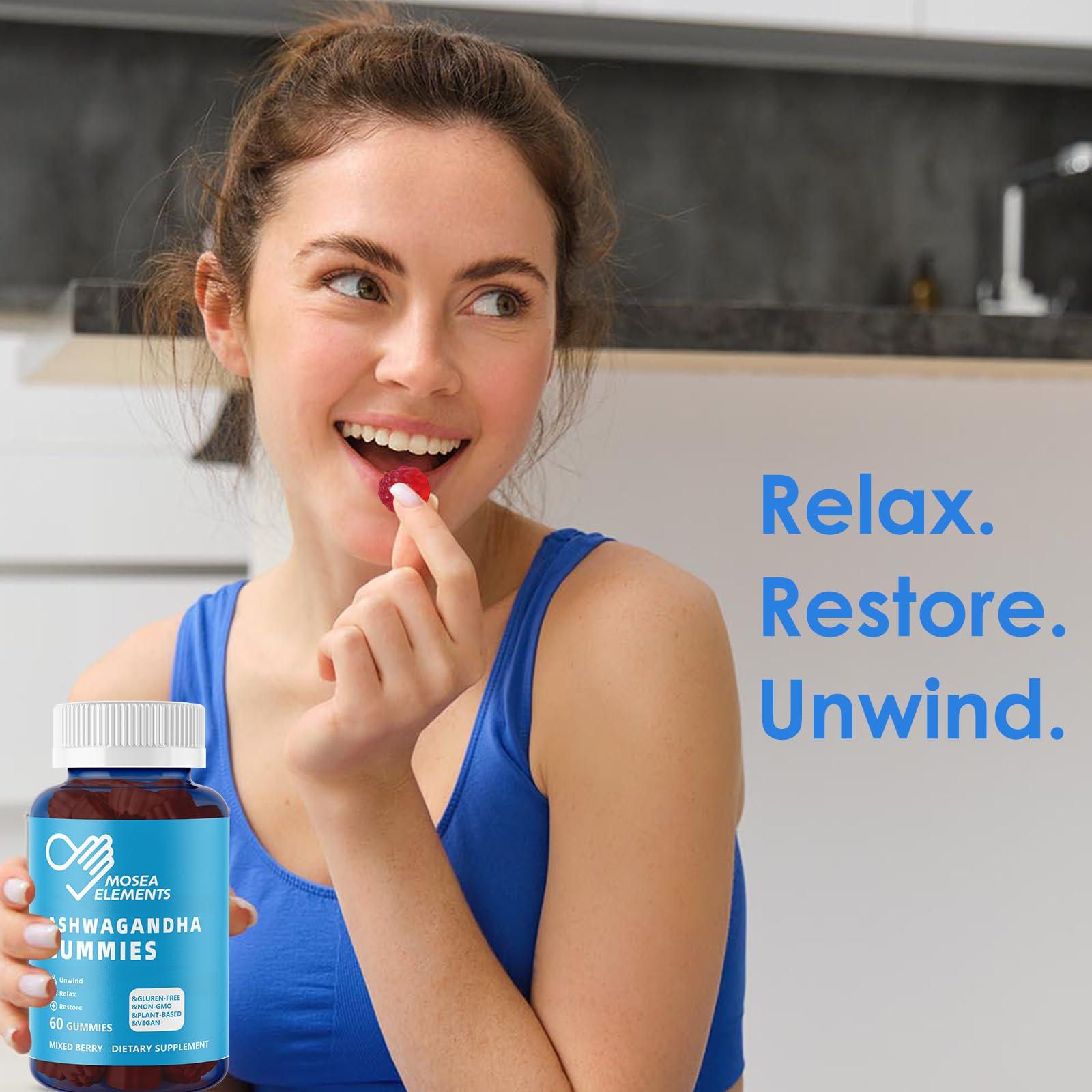 Ingredients: Ashwagandha extract, Vitamin C, Vitamin D2, Zinc