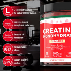Strawberry-flavored Mosslly Creatine Monohydrate Gummies