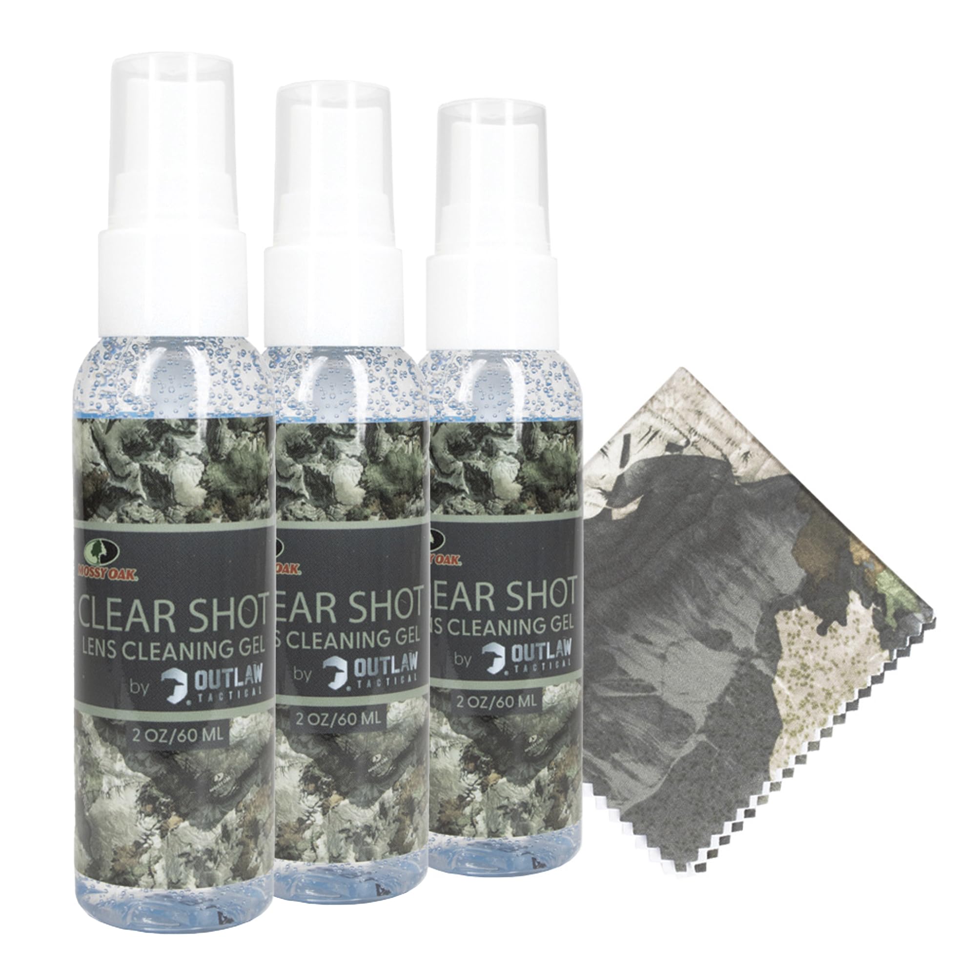 Mossy Oak Lens Cleaner 2oz bottle — 3-pack packaging