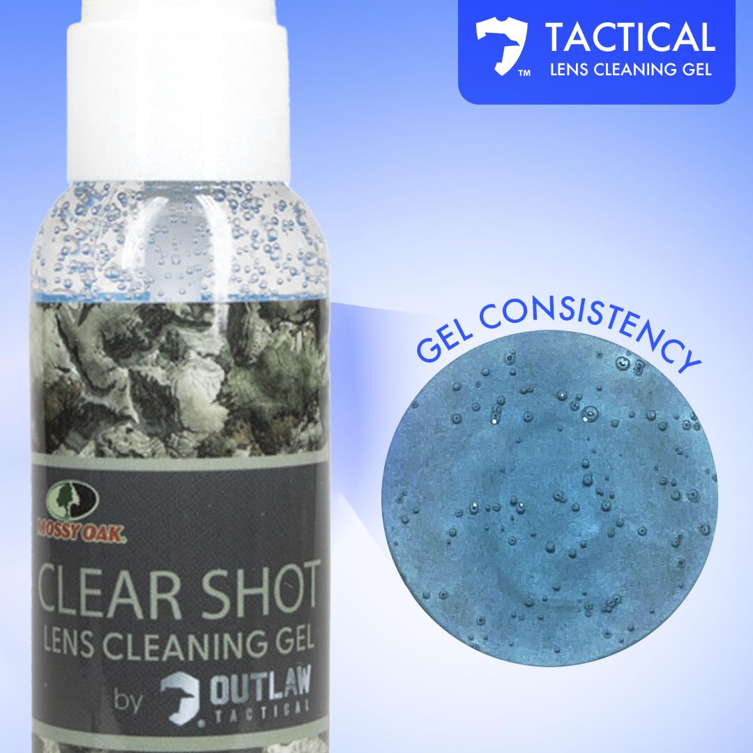 Made in the USA label on Mossy Oak lens cleaner bottle
