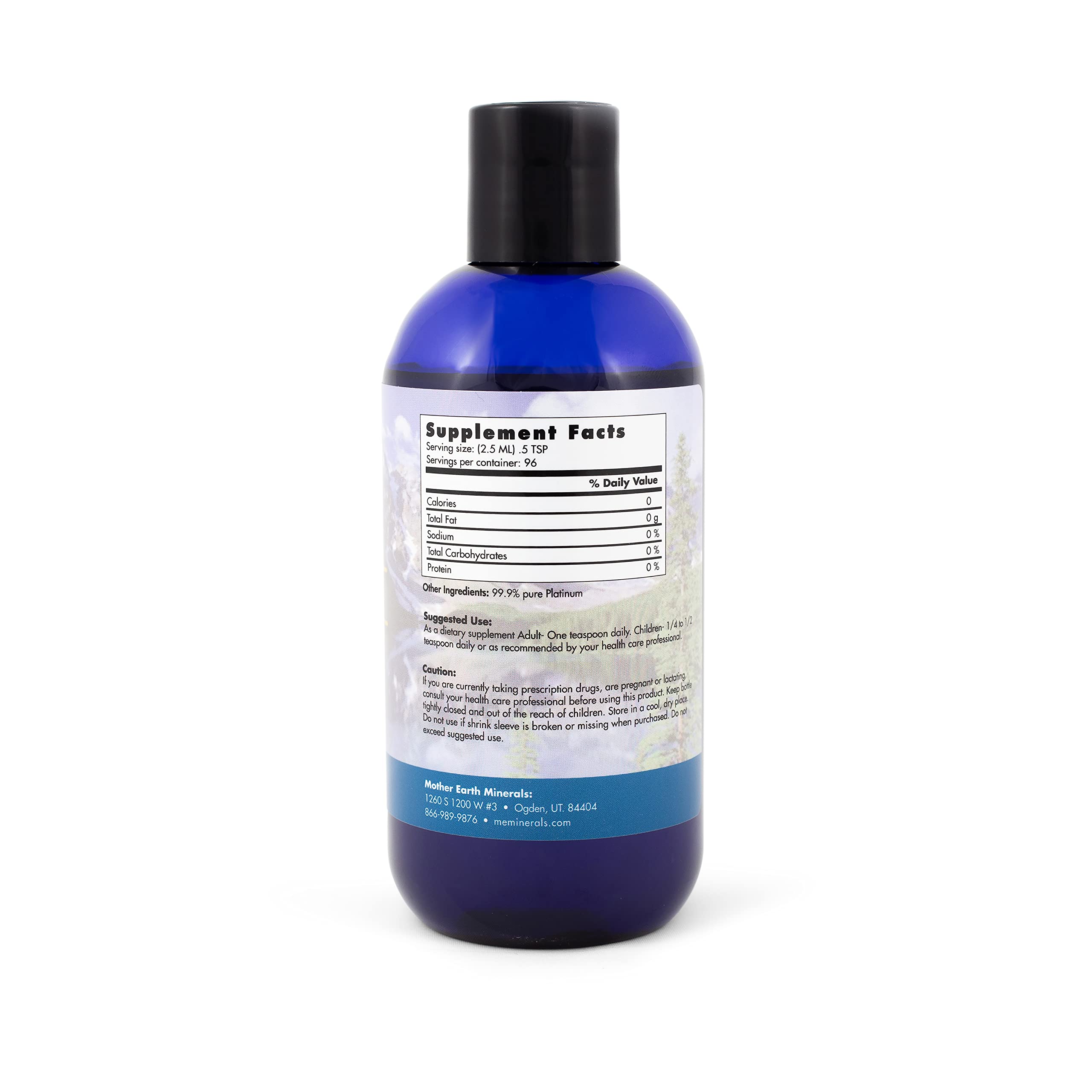 Product label for Platinum supplement by Mother Earth Minerals