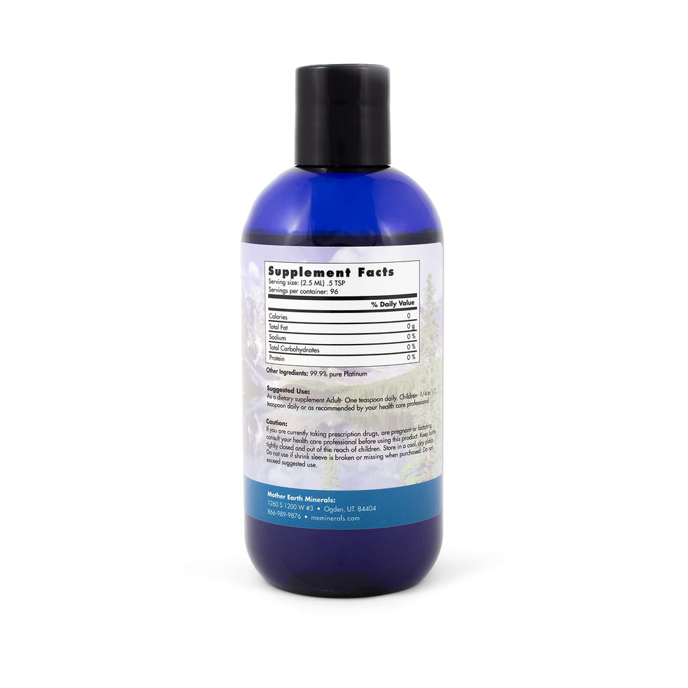 Product label for Platinum supplement by Mother Earth Minerals