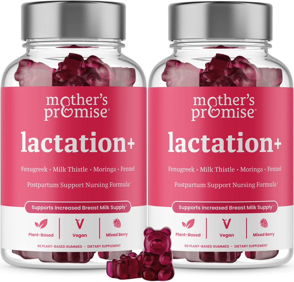 Bottle of Mother's Promise Lactation Gummies with Fenugreek, Moringa and Milk Thistle