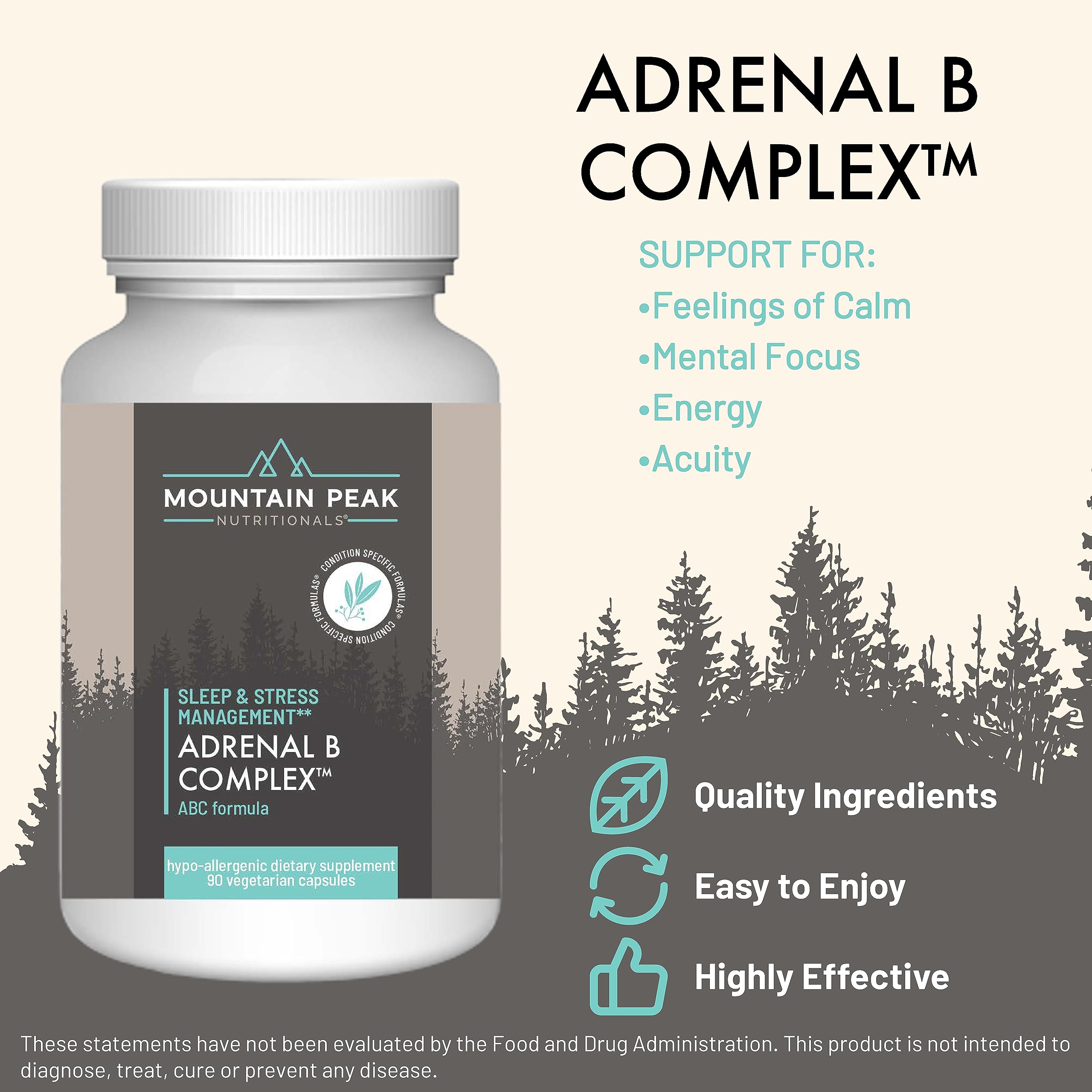 Mountain Peak Adrenal B Complex label close-up