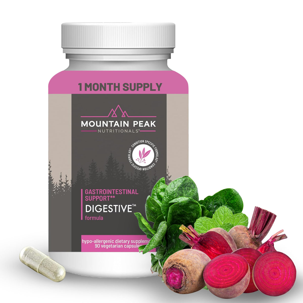 Mountain Peak Nutritionals Digestive Enzymes & Probiotics bottle label