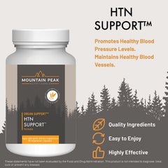 Close-up of HTN Support product label