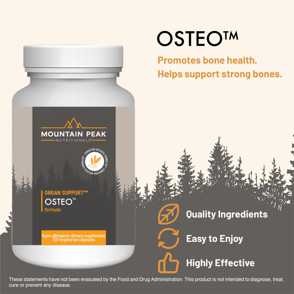 Osteo Supplement capsules on white background