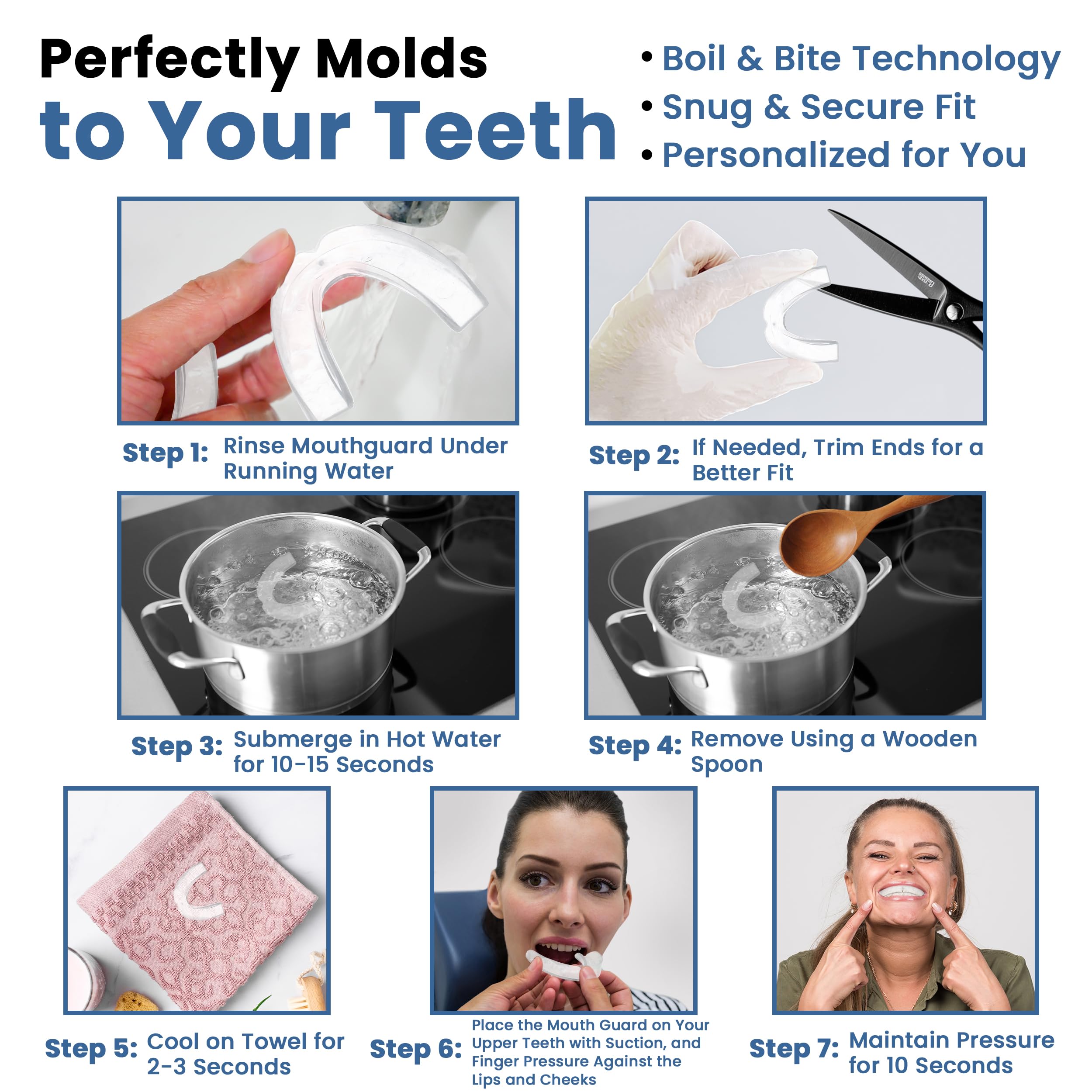 Two sizes of mouth guards for adult and teen fit