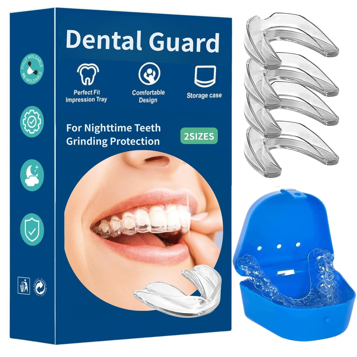 Mouth guard for clenching teeth at night