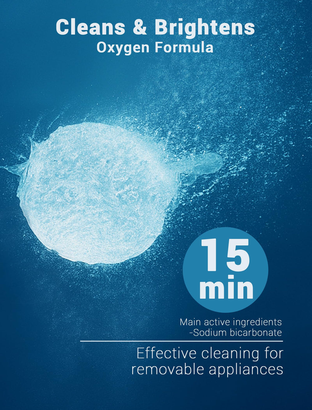 Mouth guard and night guard being cleaned with tablets