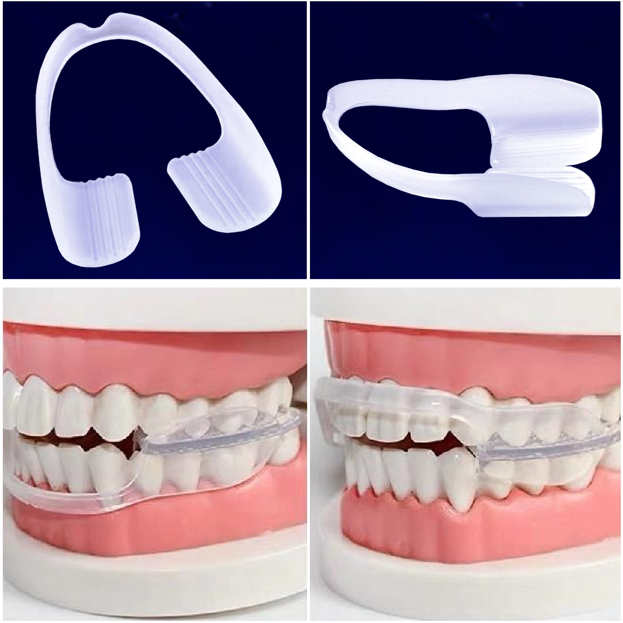 Disposable mouth guard being worn